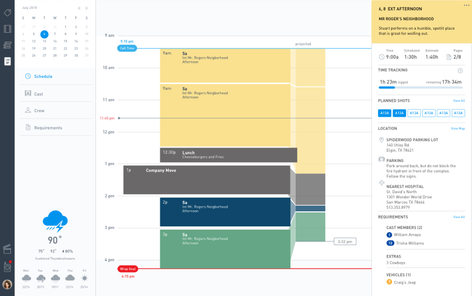 ProCliq Shooting Schedule